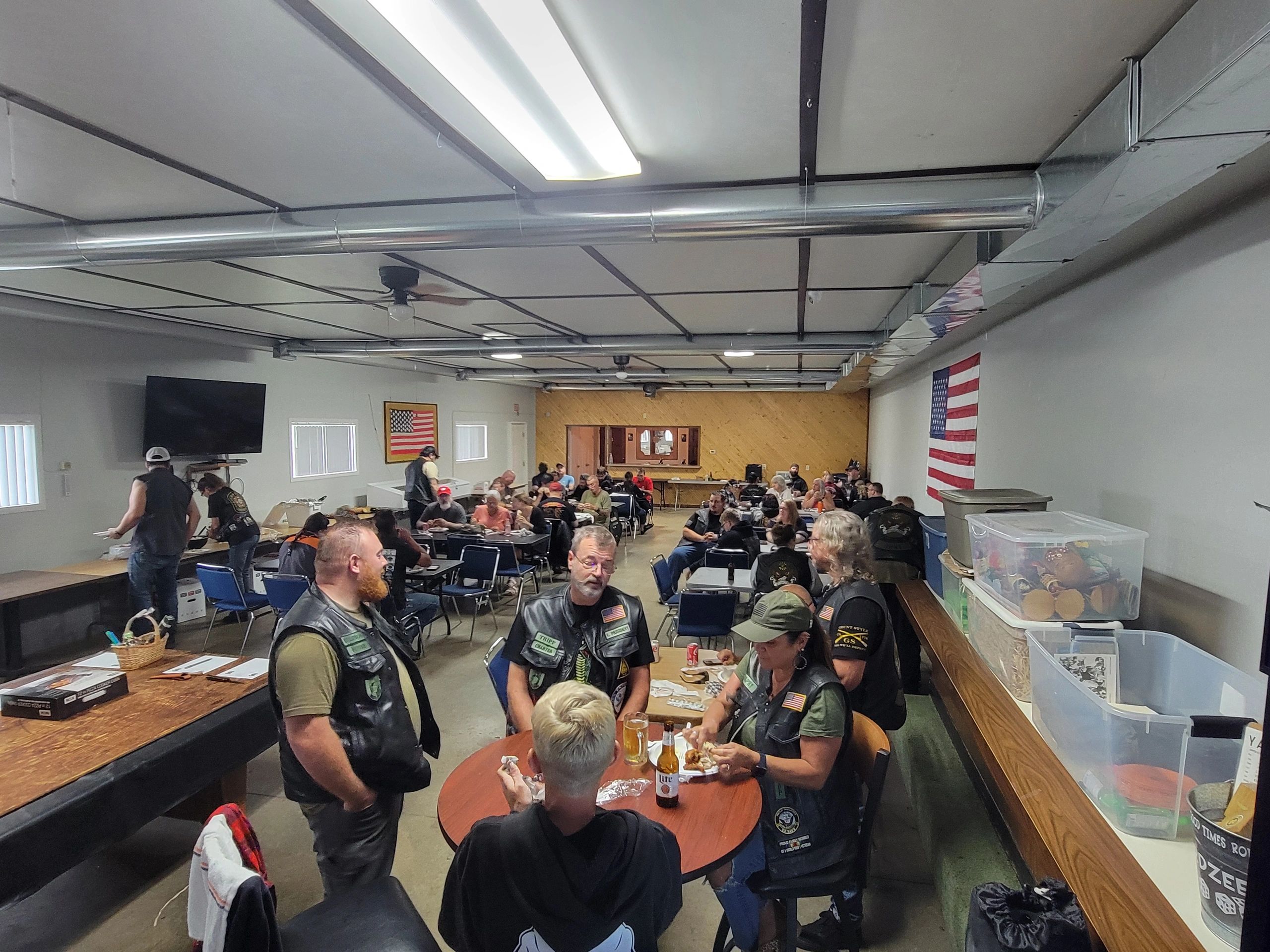 Interior gathering at community hall